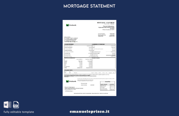 estratto conto ipotecario Togo Orabank in stile verificato nel modello dei forma